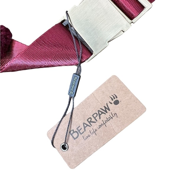 Bearpaw Fanny Pack Bag Shearling Adjustable Fanny Pack Burgundy Dark Red - Picture 4 of 8